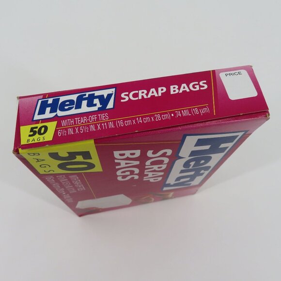 Hefty Scrap Bags With Tear Off Ties 50 Bags Discontinued UPC 013700002106 NEW - Picture 8 of 10
